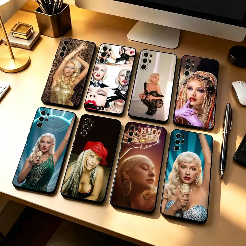 Y2K POP Superstar C-Christina  Shockproof Soft Case For Samsung S26,21,22,23,24,25,20,10,9,Ultra,Plus,Fe, Lite