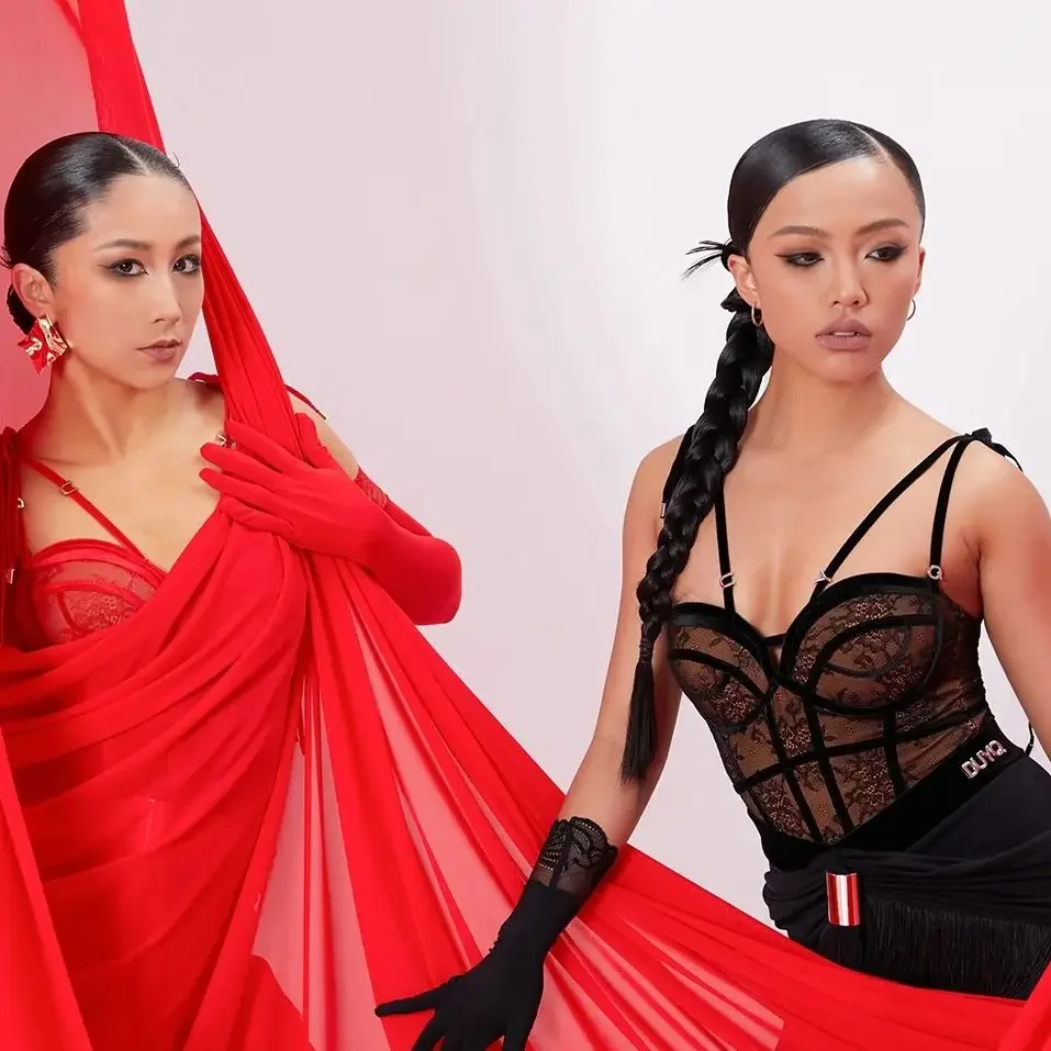 Sexy Vrouwen Jurk Latin Dansvoorstelling Kostuums Backless Jumpsuit Kwasten Rok Pak Chacha Rumba Latin Dans Jurk DN20860