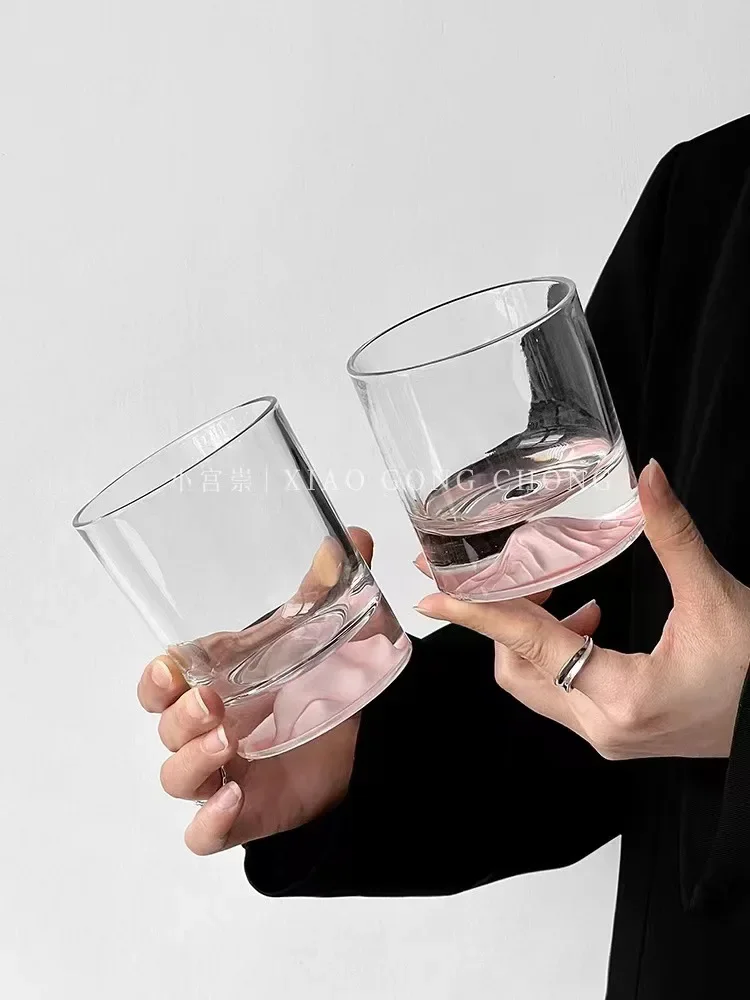 

2PCs Small Transparent Glass Coffee Cup Mountain Glass Whisky Heat Resistant Tea Drink Milk Juice Cup Cups Drinking Glasses