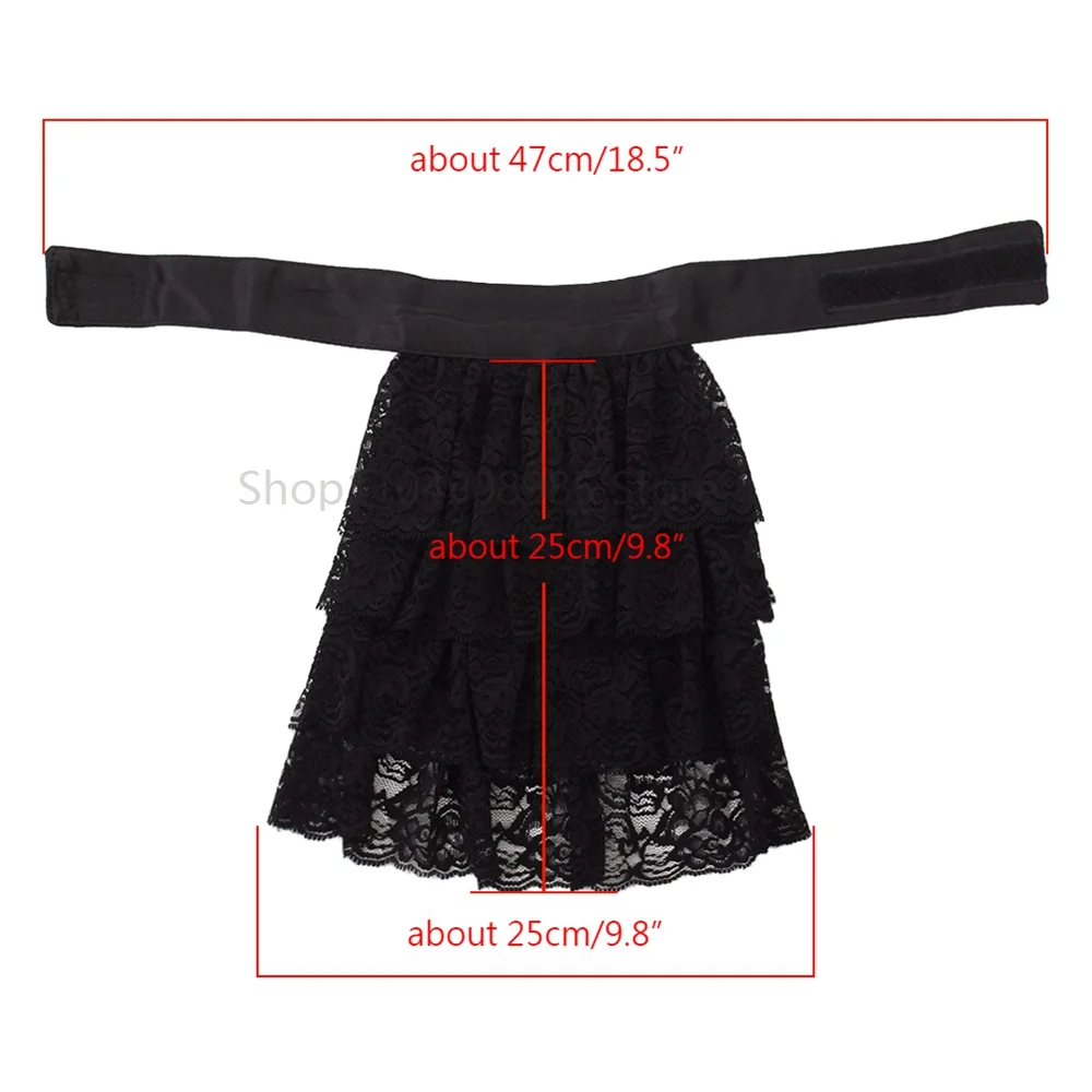 Jabot – col victorien en dentelle à volants, pour adultes, femmes et hommes, blanc, noir, accessoires de Costume de la Renaissance