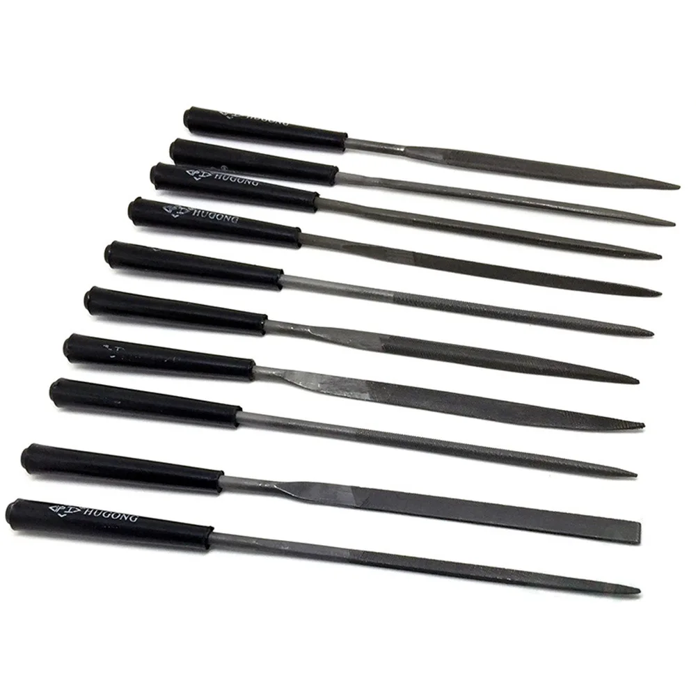 Juego de archivo de tuercas de traste, limas de reparación pequeñas, guitarra, ukelele, Banjo, instrumento de cuerda, herramientas Luthier, apósito y mantenimiento de trastes, 10 Uds.