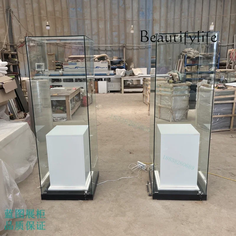 DA Museum Display Cabinet Antique Ceramic Model Artwork High Transparent Glass Display Cabinet Customization