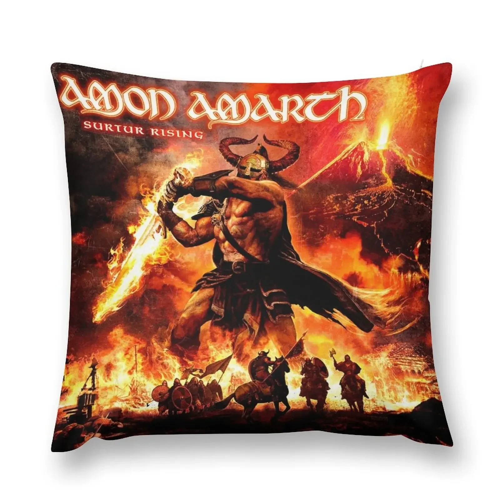 Amon Amarth surtur rising Throw Pillow Marble Cushion Cover Pillowcases Pillowcases Bed Cushions pillow