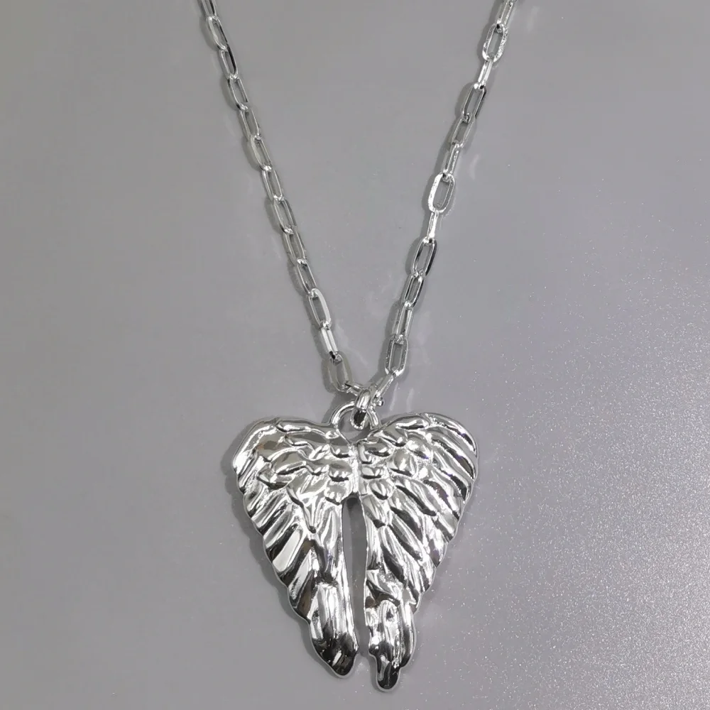 European and American style long sweater chain, angel wing pendant, personalized street women's necklace