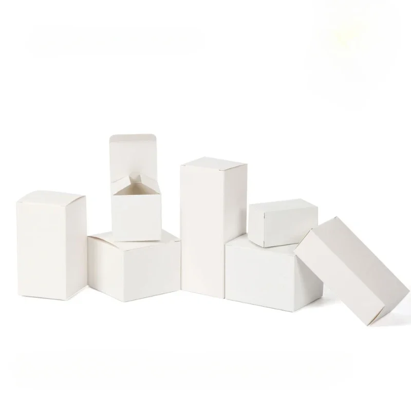 50pcs White Cardboard Packaging Box Multi Size Square Box For Small Business Candy Chocolate Gift Boxes For Wedding Xmas Party