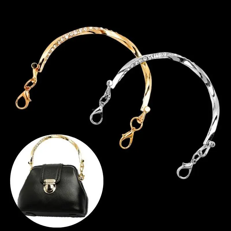 

1PC Metal Gold Silver Bag Handle Replacement DIY Crafts Handbag Shoulder Bags Part Handle Women Handbags Parts Bag Accessories