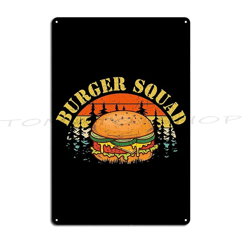 Burger Squad The Burger Collection Metal Plaque Poster Cinema Party Club Design Party Custom Tin Sign Poster