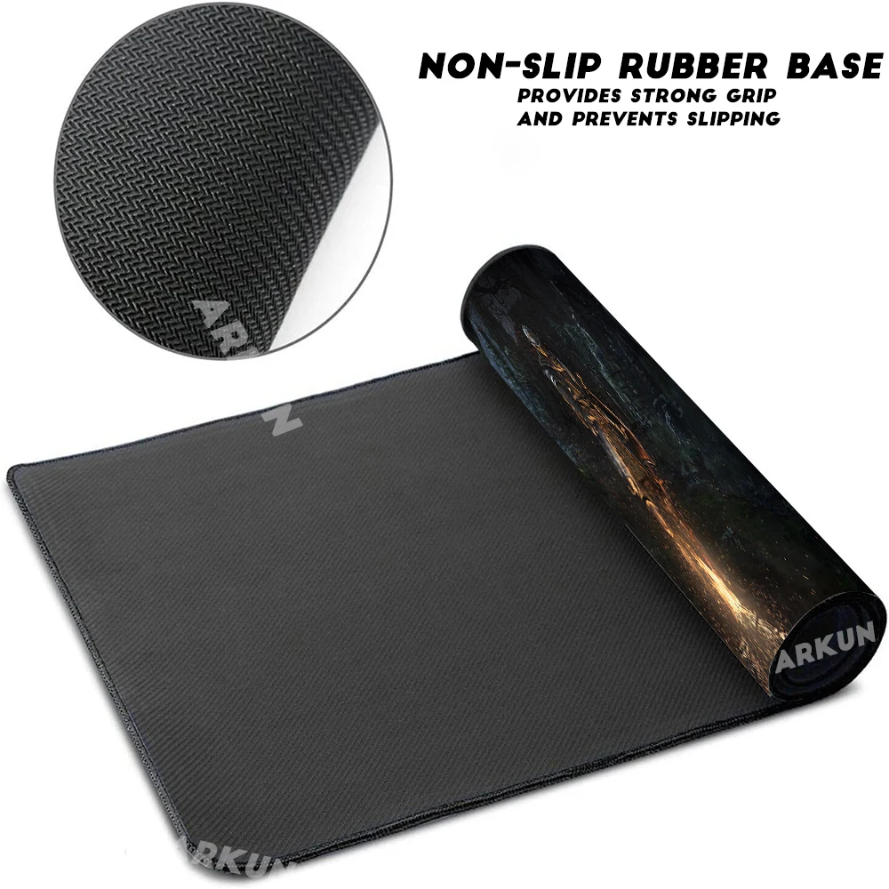 Mouse Pad estendido para jogos com tapete de borracha antiderrapante, jogo popular de D-Dark, almas legais, ação semelhante à alma, difícil