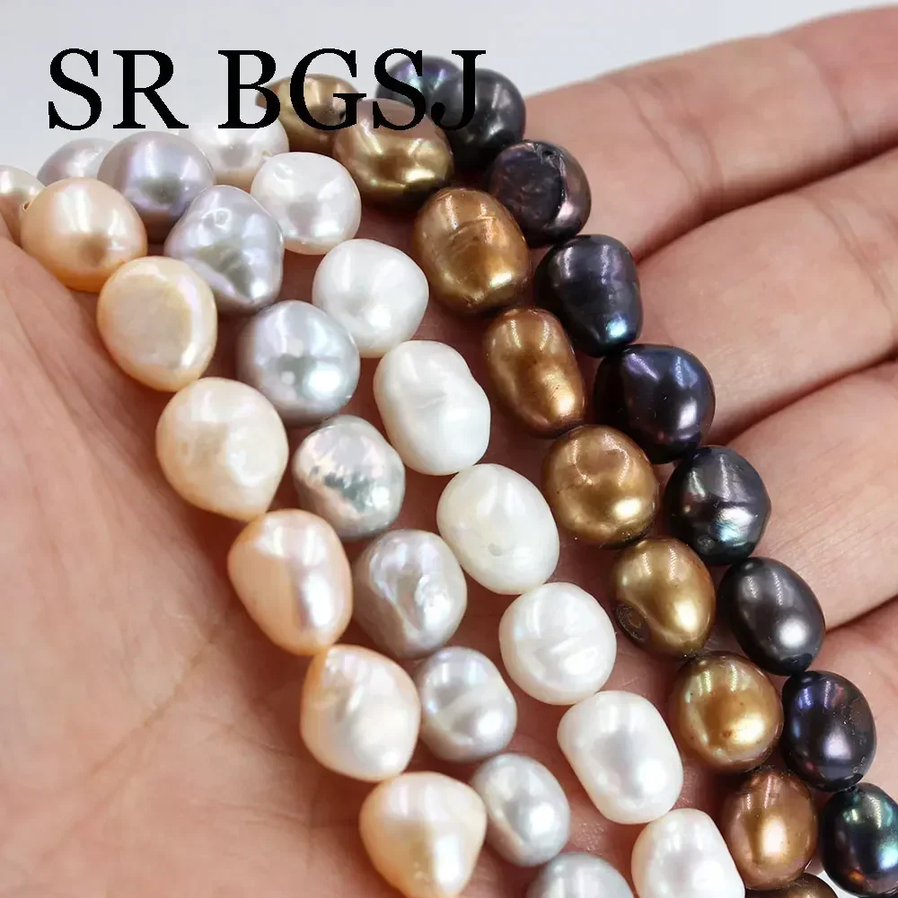 11-12mm 14inch White Pink Gray Black Jewelry Making Craft Natural Freeform Potato Brown Freshwater Pearl Loose Beads