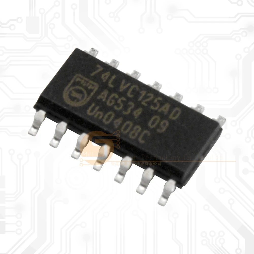 10PCS NEW  74LVC125AD , 118   74LVC125   Three-State Output of The Four-Way Buffer Logic Chip    SOIC-14    Integrated Circuit