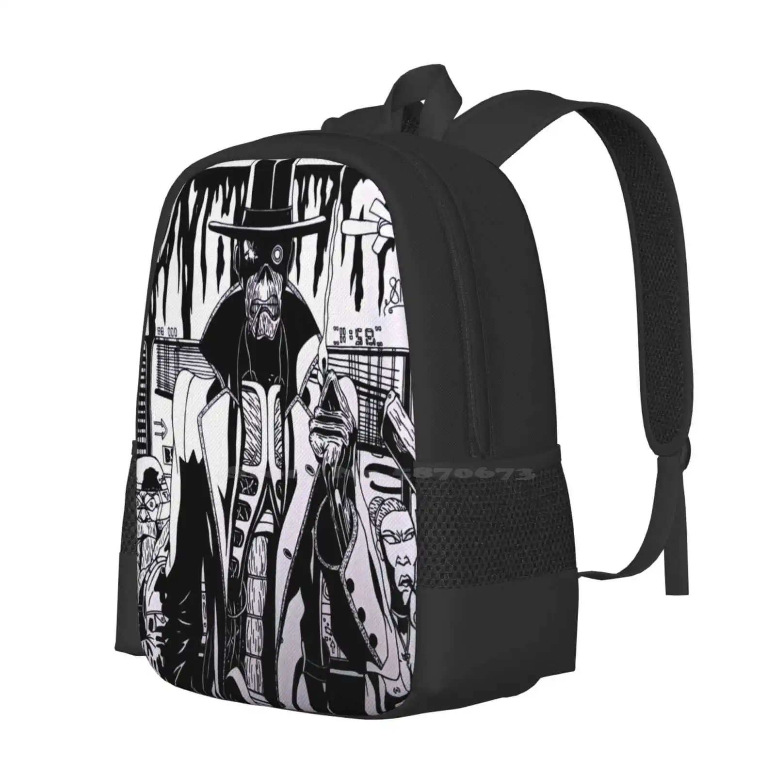 Stranger In A Strange Land Hot Sale Schoolbag Backpack Fashion Bags Heavy Metal Cyborg Futuristic Bar Aliens Monster Space