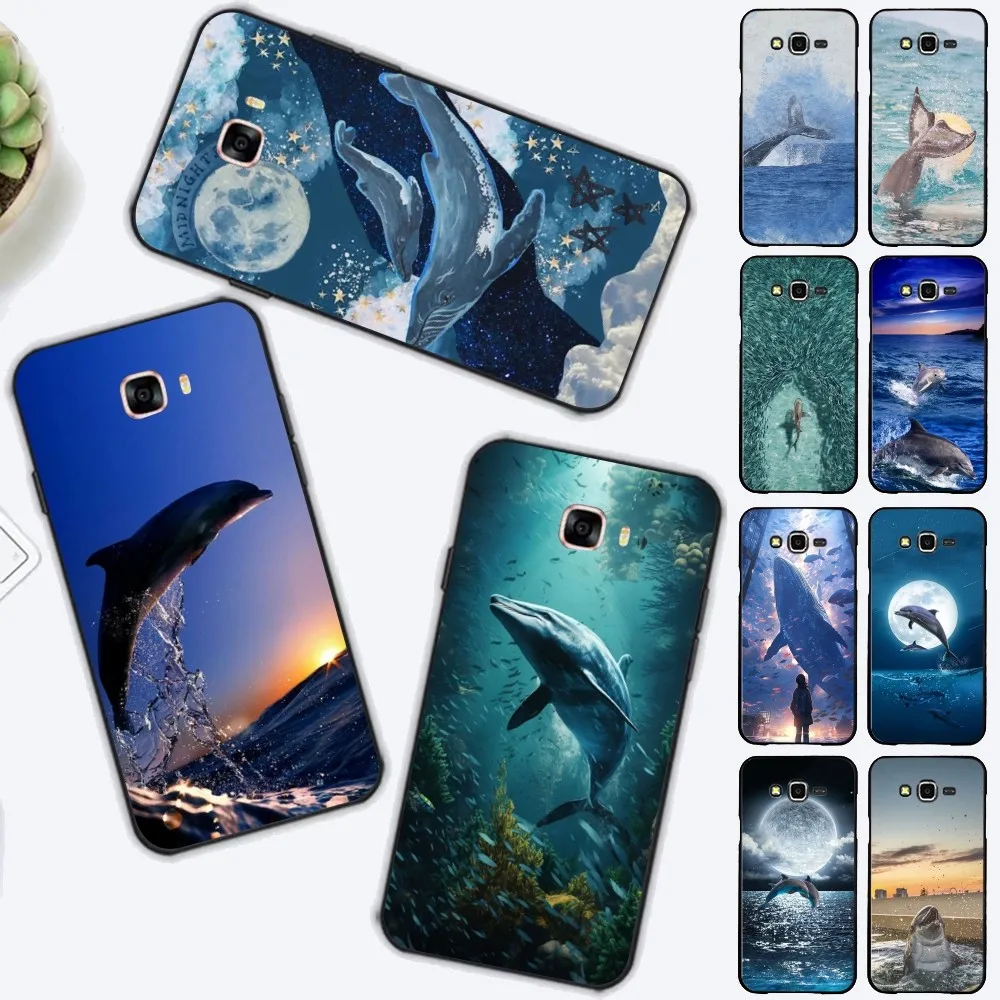 Whale Fish Wave Sea Phone Case For Samsung J 7 plus 7core J7 neo J6 plus prime J6 J4 J5 Mobile Cover