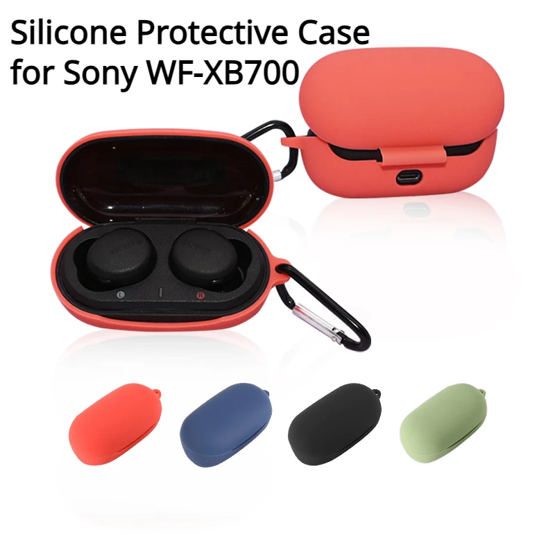 for Sony WF-XB700 Case Silicone Protective Cover XB700 Earphones Cases with Hook