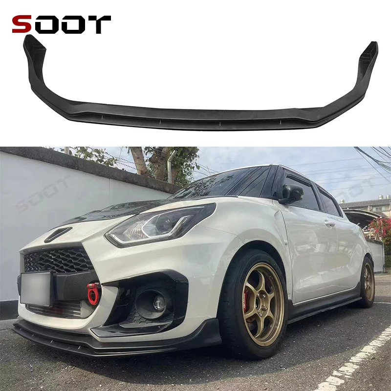 Difusor de Labio Delantero de Fibra de Carbono para Suzuki Swift Sports Serie ZC33S, Spoiler Corto, Protector de Parachoques, Piezas de Auto