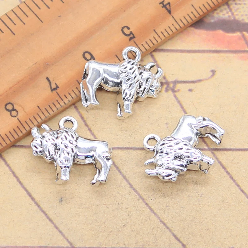 10pcs Charms Animal Rhino Rhinoceros  15x18x5mm Antique Silver Color Pendants Making DIY Handmade Tibetan Finding Jewelry