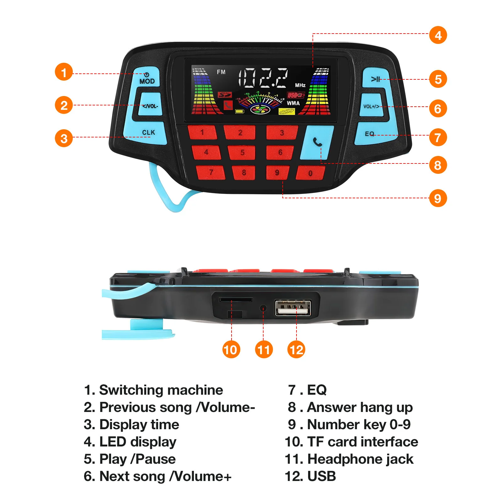 

1Set Waterproof Speaker for Motorcycle Wireless Stereo System with Mp3 Radio Handsfree Calling Universal Fit
