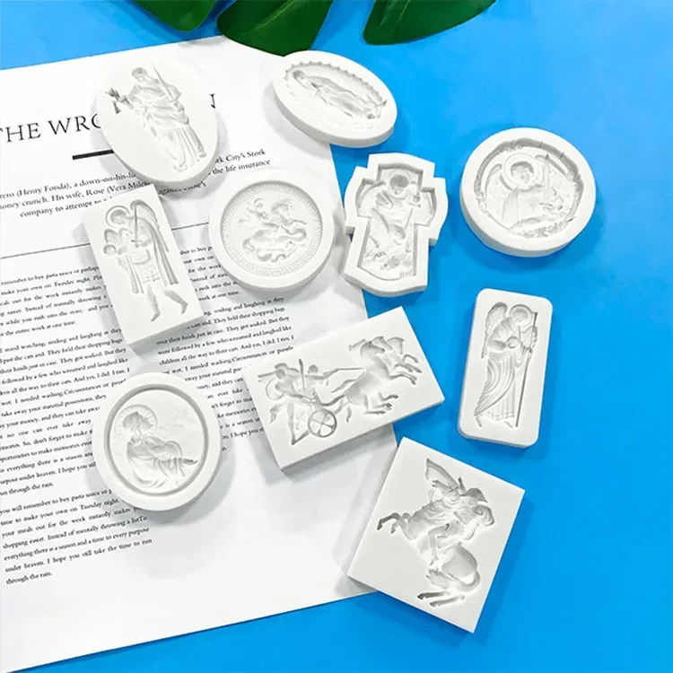Angel Relief Pendant Silicone Mold Greek Wax Goddess Retro Cake Decoration Accessories Fondant Cake Mold Plaster Resin Molds