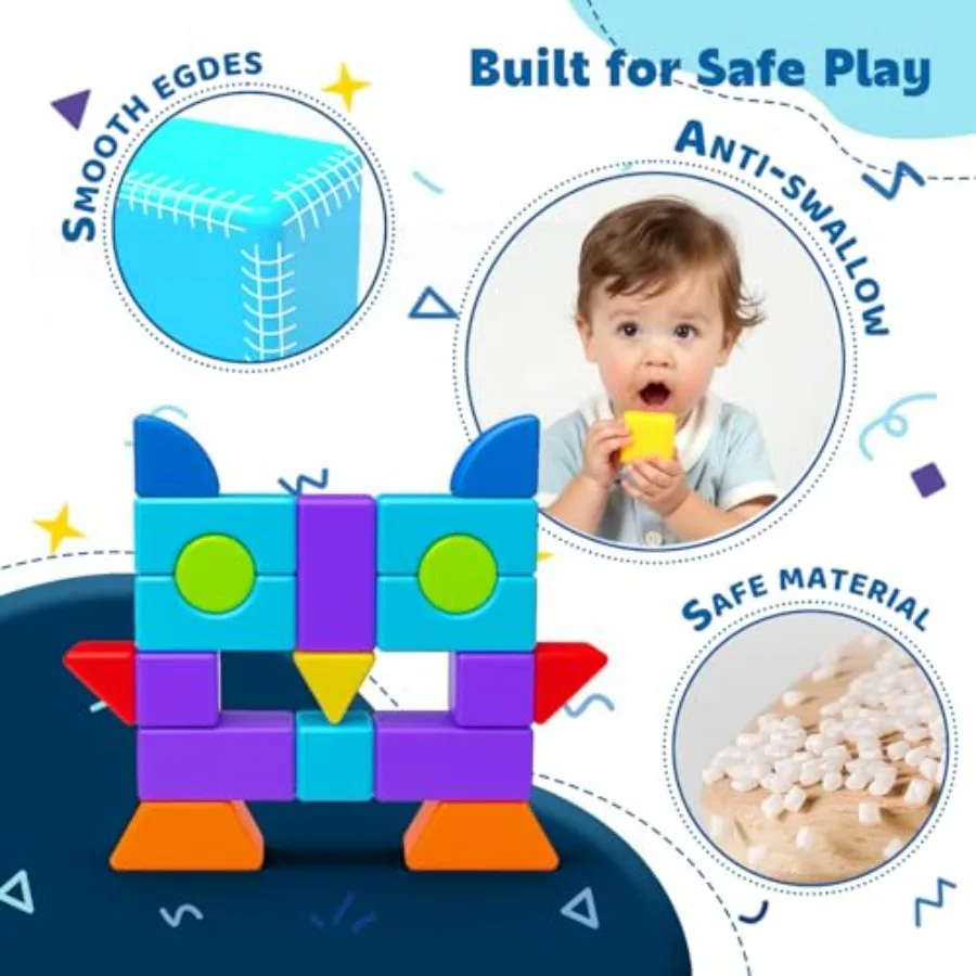 Grandi blocchi magnetici da 1,65 pollici per cubi da costruzione multiforma 3D con forte magnetismo Set di giocattoli educativi STEM in età prescolare Monte