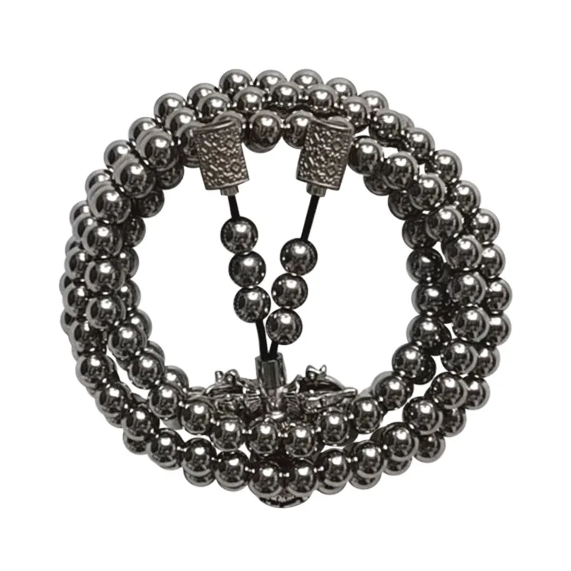 8mm Outdoor Self-defense Hand Bracelet Necklace Steel 118 Buddha Beads Metal Chain Accessories Self Protection Survival Tools