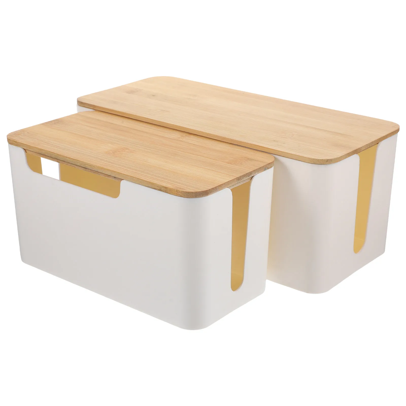 

Набор из 2 органайзеров для кабелей: прочный контейнер для хранения силовых кабелей, съемный, легко чистится, для организации проводов на рабочем столе, дома и в офисе