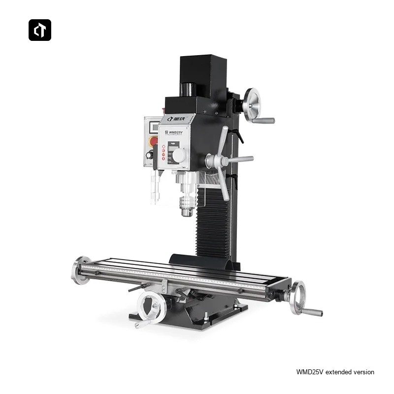WMD25V Mini Manual Milling And Drilling Machine Brushless Motor, Stepless Speed, R8 Spindle Bench Mill For Home Workshop