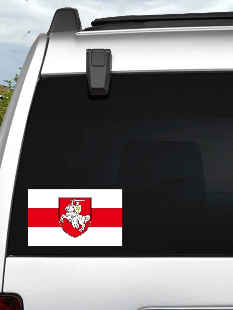 70008# Funny Car Stickers Belarus White Knight Pagonya Flag Sticker Styling Waterproof Sunscreen Decal Vinyl Decal - Image 3