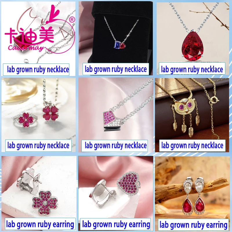 Moissanite Lab Grown Ruby Rose Pink 925 Sterling Silver Plated White Yellow Gold Necklace For Women Jewelry Wedding Anniversary