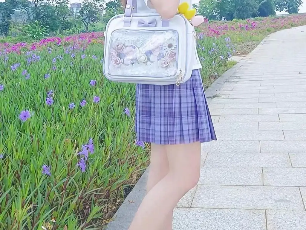 Y2K Nette Schleife Ita Tasche Mädchen Transparente Umhängetasche Frauen Mode Umhängetasche Messenger Tasche Ladys DIY Abzeichen Tote Tasche Lolita Handtasche – Detail 10