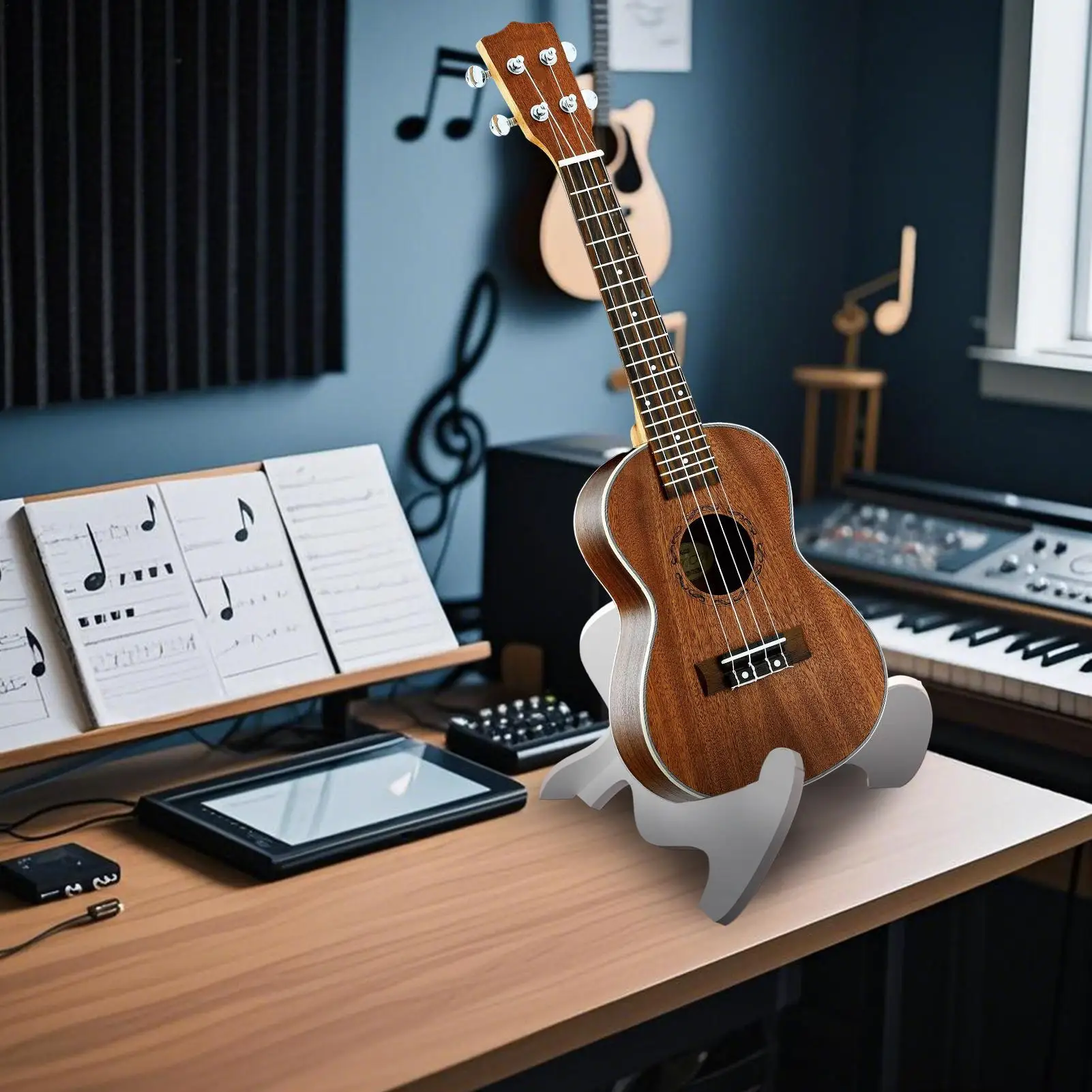 

Violin Stand Acoustic Guitar Stand Portable Non-slip Upright Detachable Wooden Support Fit 21-26 Inches Instrument for School