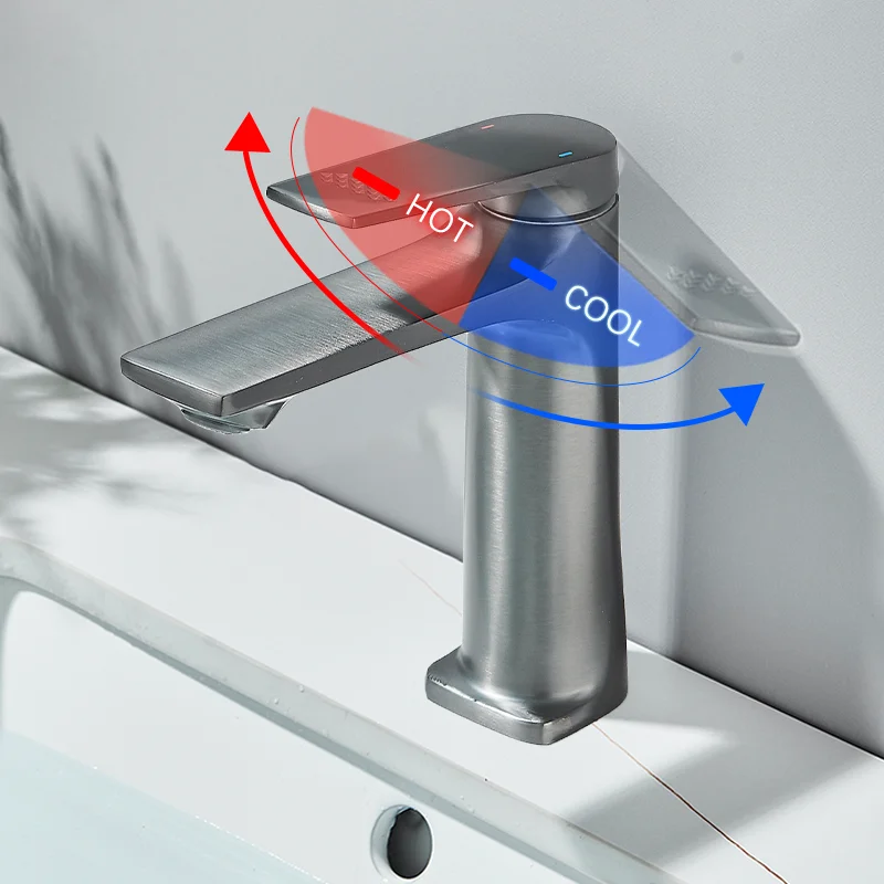 Shinesia النحاس الأساسية بالوعة الحمام صنبور مقبض واحد سطح الخيالة حوض غسيل مياه الحنفية خلاط ساخن وبارد