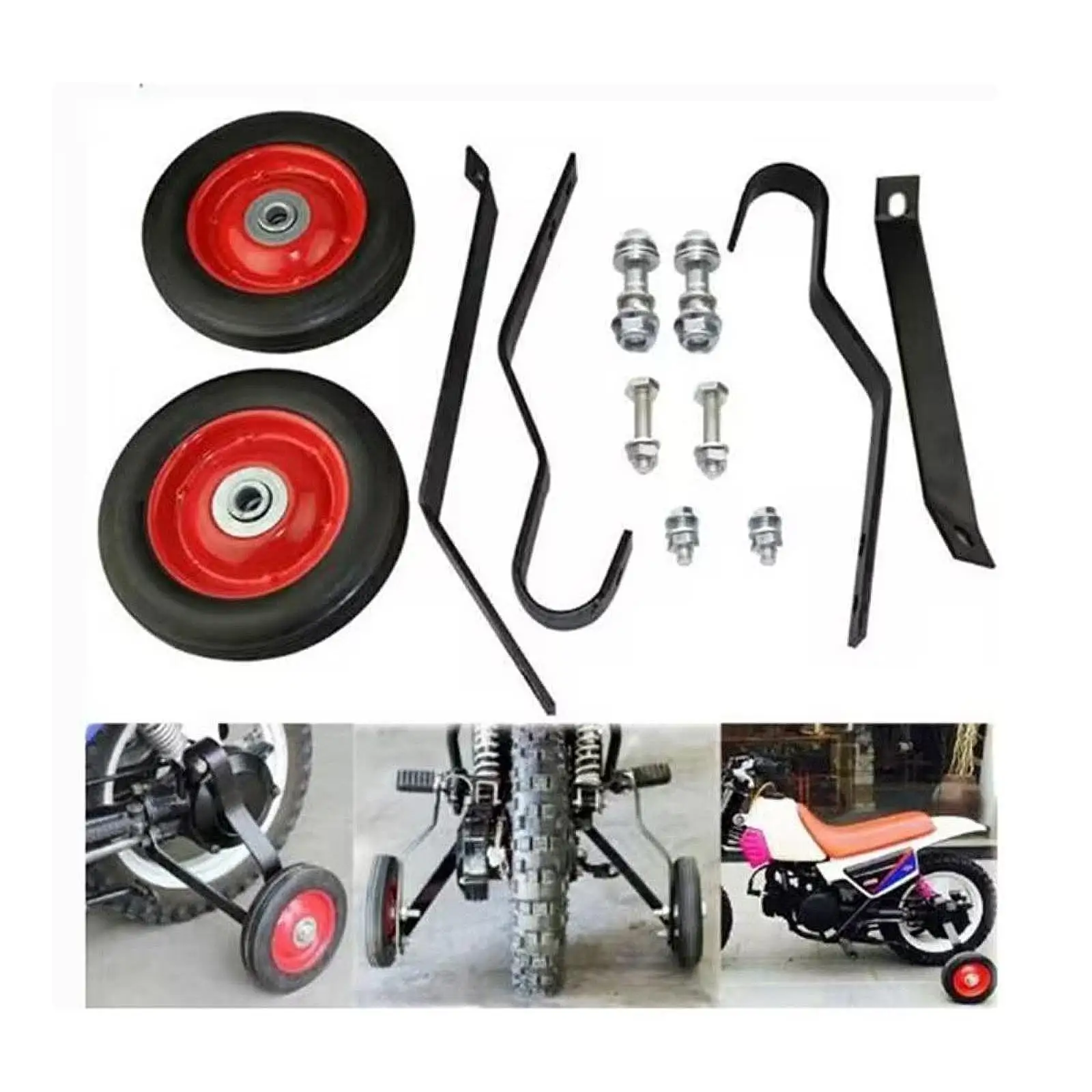 

2Pcs Training Wheels Stabilisers Convenient Sturdy Wear Resistant Balance Help Wheels for Yamaha PW50 Peewee LX50 G50T Py50