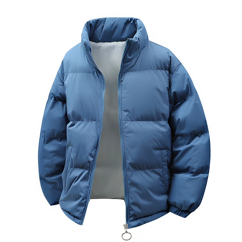 

M-8XL хлопковая свободная куртка мужская зимняя негабаритная повседневная куртка-пуховик с воротником-стойкой модная трендовая теплая мягкая куртка плотное пальто