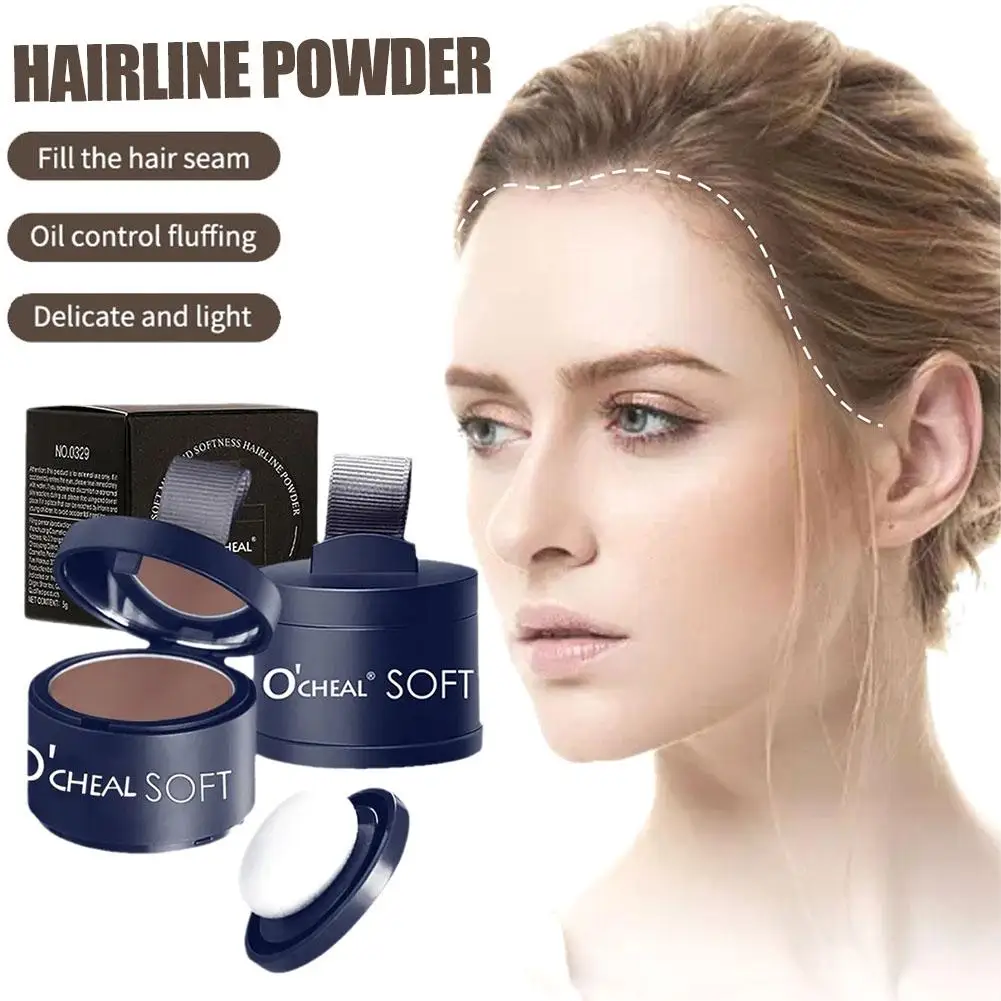 

New Black Super Hairline Shadow Powder Hair Filling Concealer Fluffy Makeup Coverage Bald Trimming Beauty Hair Repair Foreh H0O8