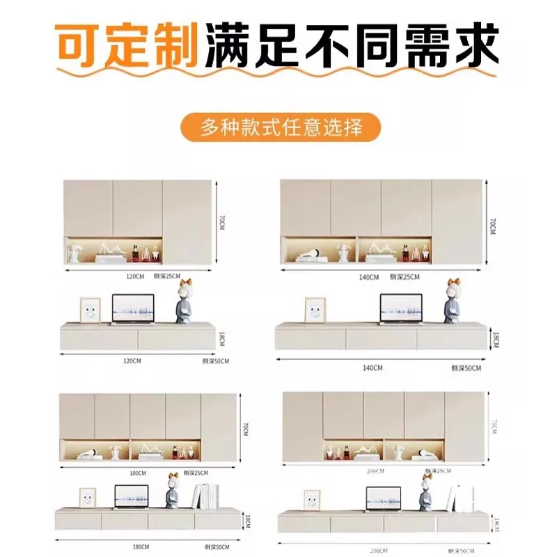 Suspended desk wall computer desk wall-mounted dresser custom solid wood hanging bookshelf hanging cabinet combination storage