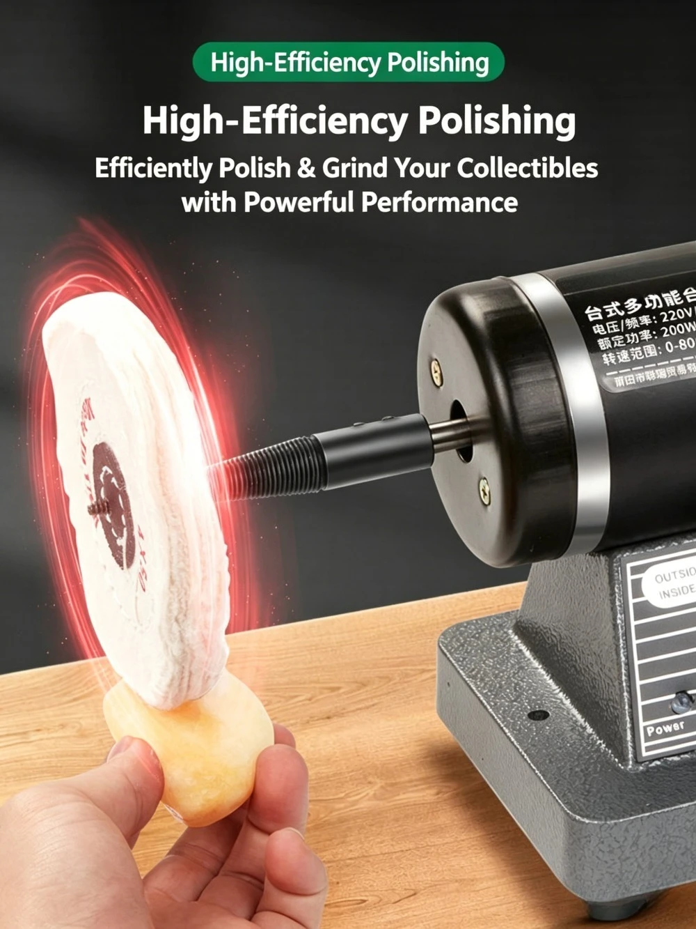 Electric Benchtop Buffer Small Woodworking Sanding Machine DIY Hobby Craft Grinding Tool for Metal and Plastic Polishing