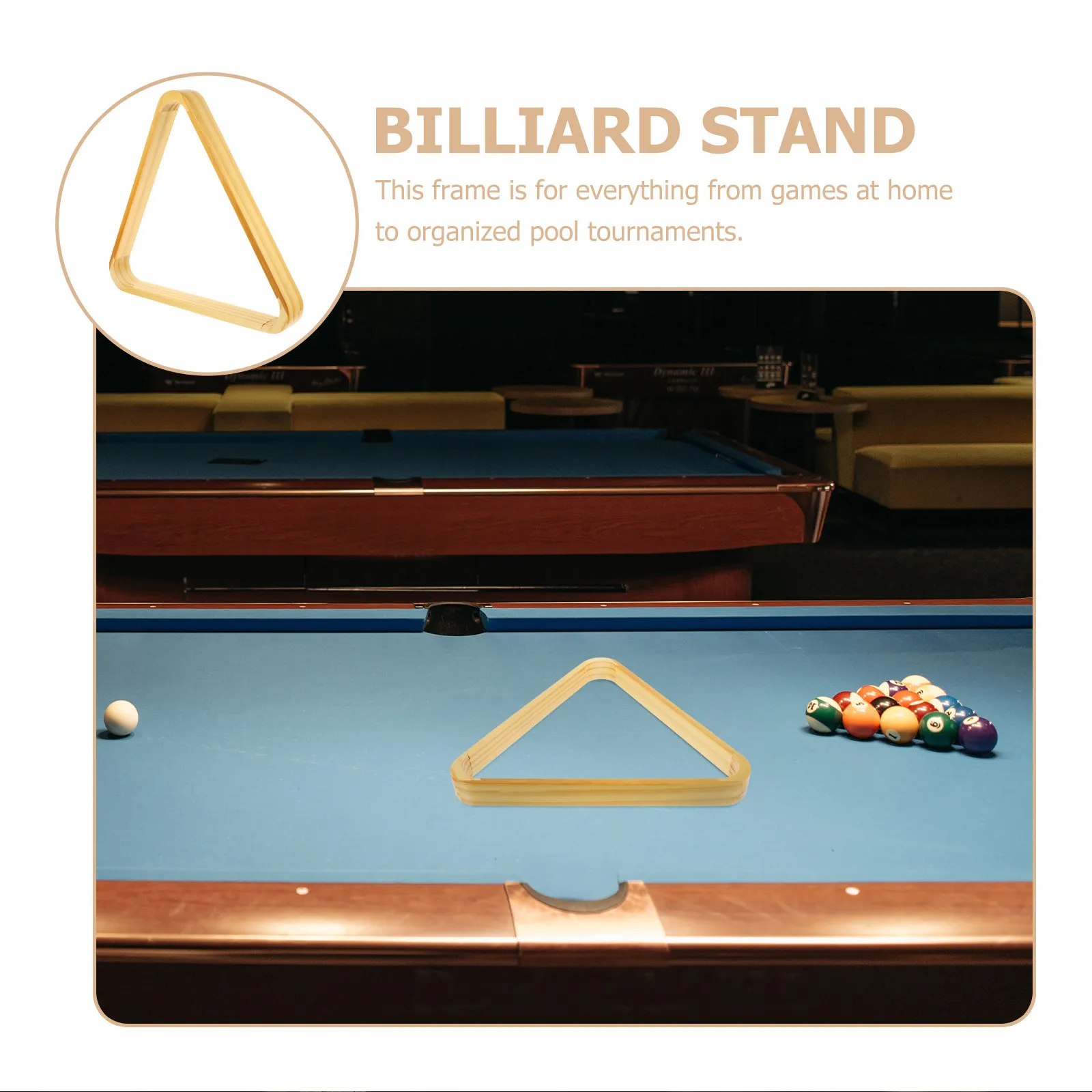 Professional Billiard Rack Triangle Frame for Pool Ball Organization Tight Packing Break Setup Easy Removal Retro Style Table