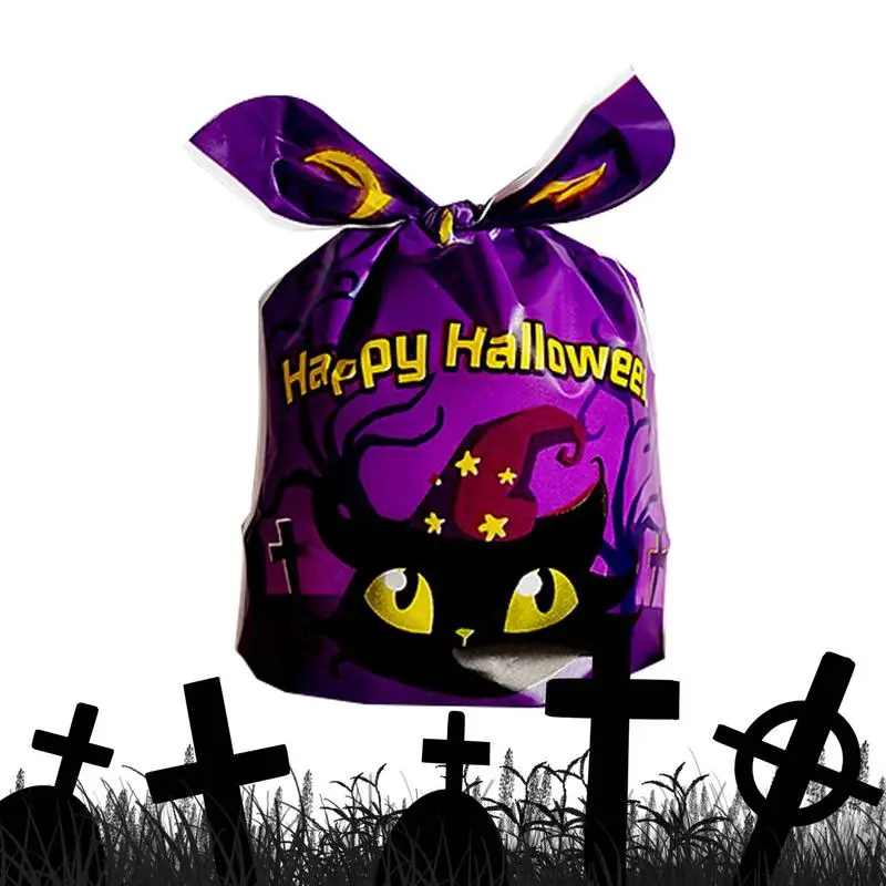 Halloween Goodie Bags 50PCS Spooky Cartoon Cat Novelty Bag With Rabbit Ears Creative Kids Trick Or Treat Props For Treats