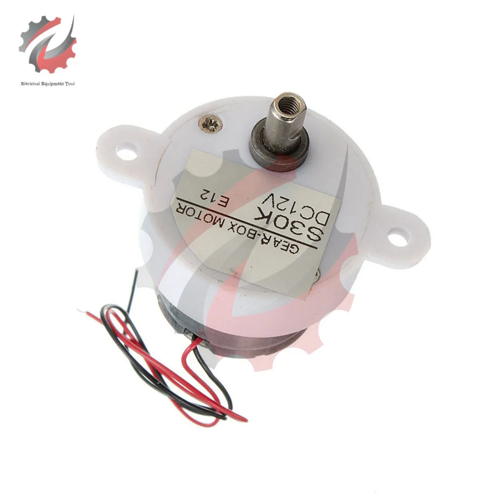 DC 12V Electric Brushless DC Motor High Torque Gear Motor Geared Box S30K Reduction Motor 14RPM 2 Wires for Electronic Toys Fan