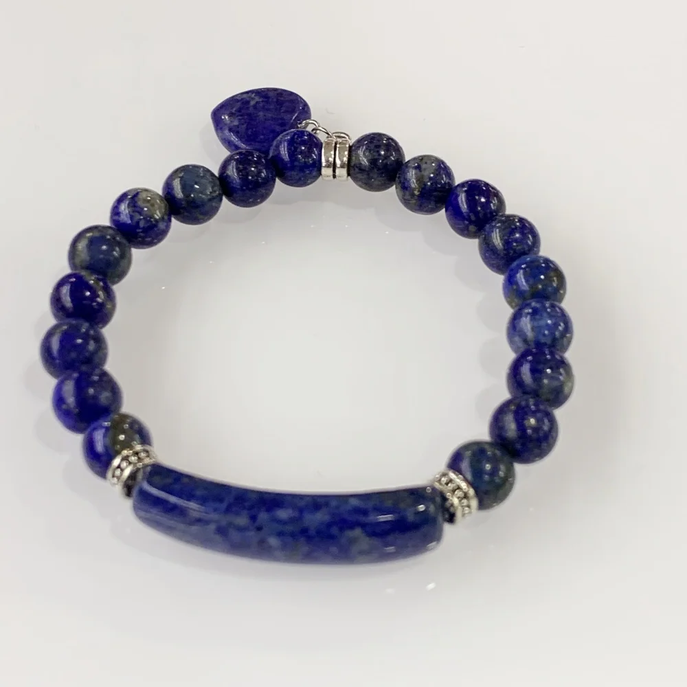 Natural Lapis Druzy Rose Quartz Amethyst Gemstone Beaded Beads Bracelet for Women Girls Jewelry Gifts