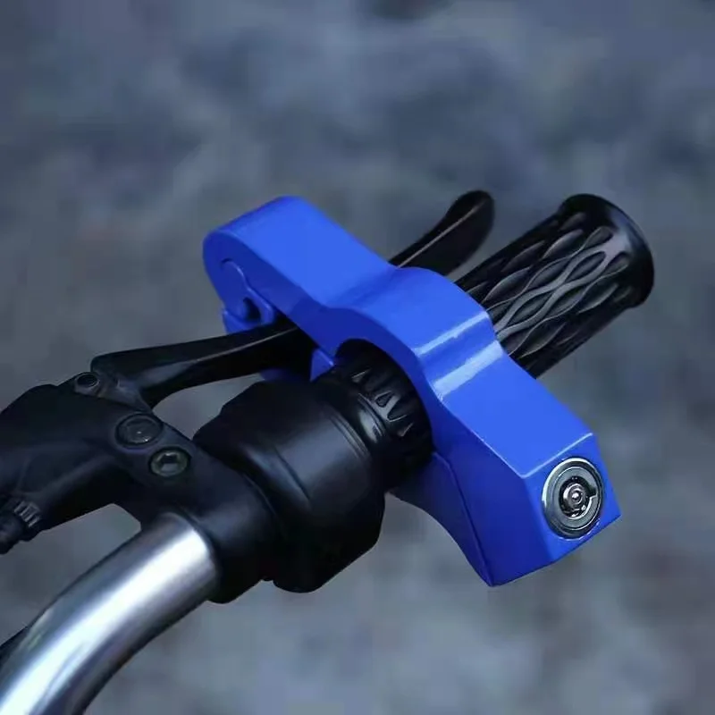 2 Keys Motorcycle Handlebar Anti-Theft Lock Aluminum Alloy Electric Vehicle Solid Imitation Steel Lock for Bike Security