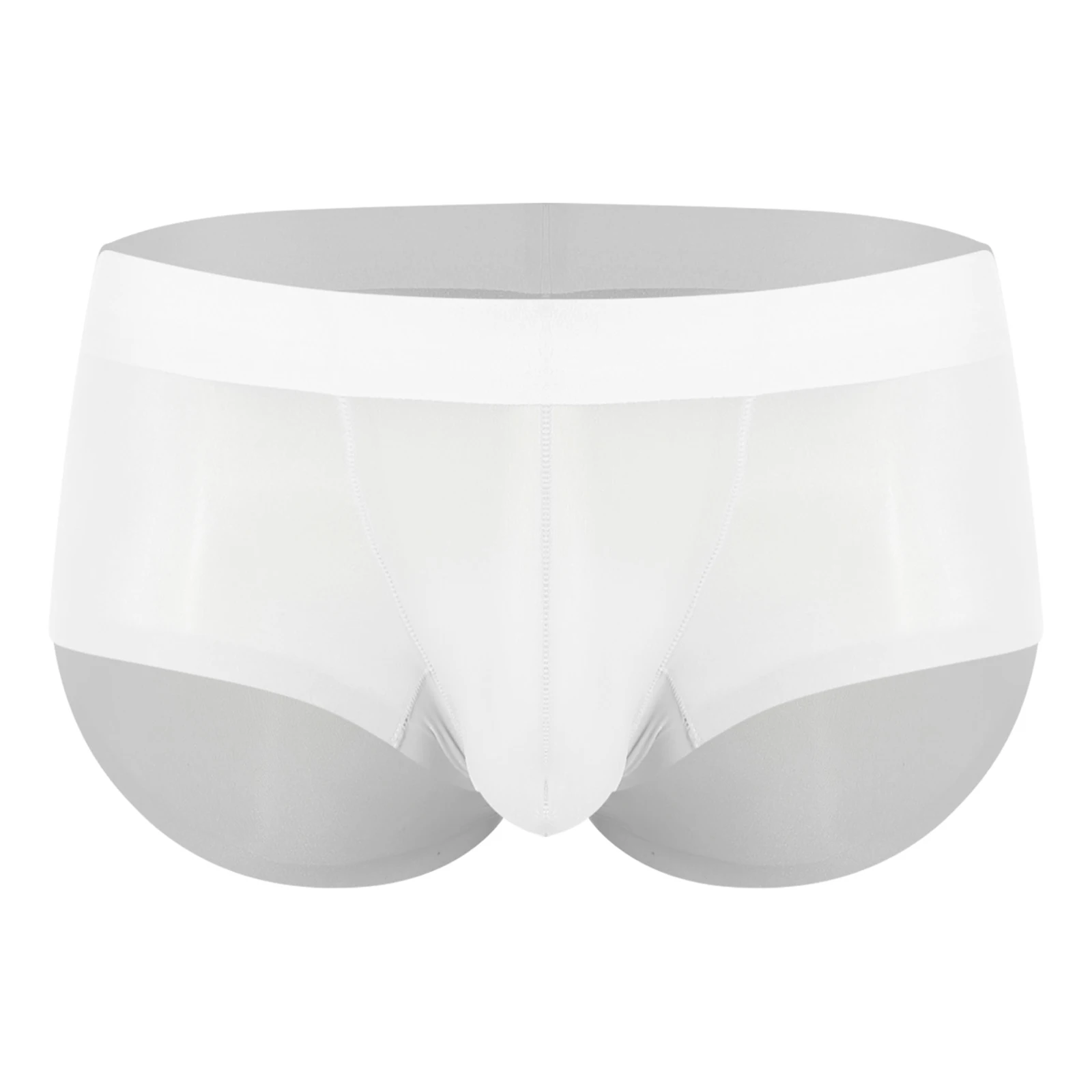 

Men White Colored Sheer Mesh Boxer Panties Bulge Pouch Elastic Waistband Breathable Underpants for Daily Everyday Wear Panties