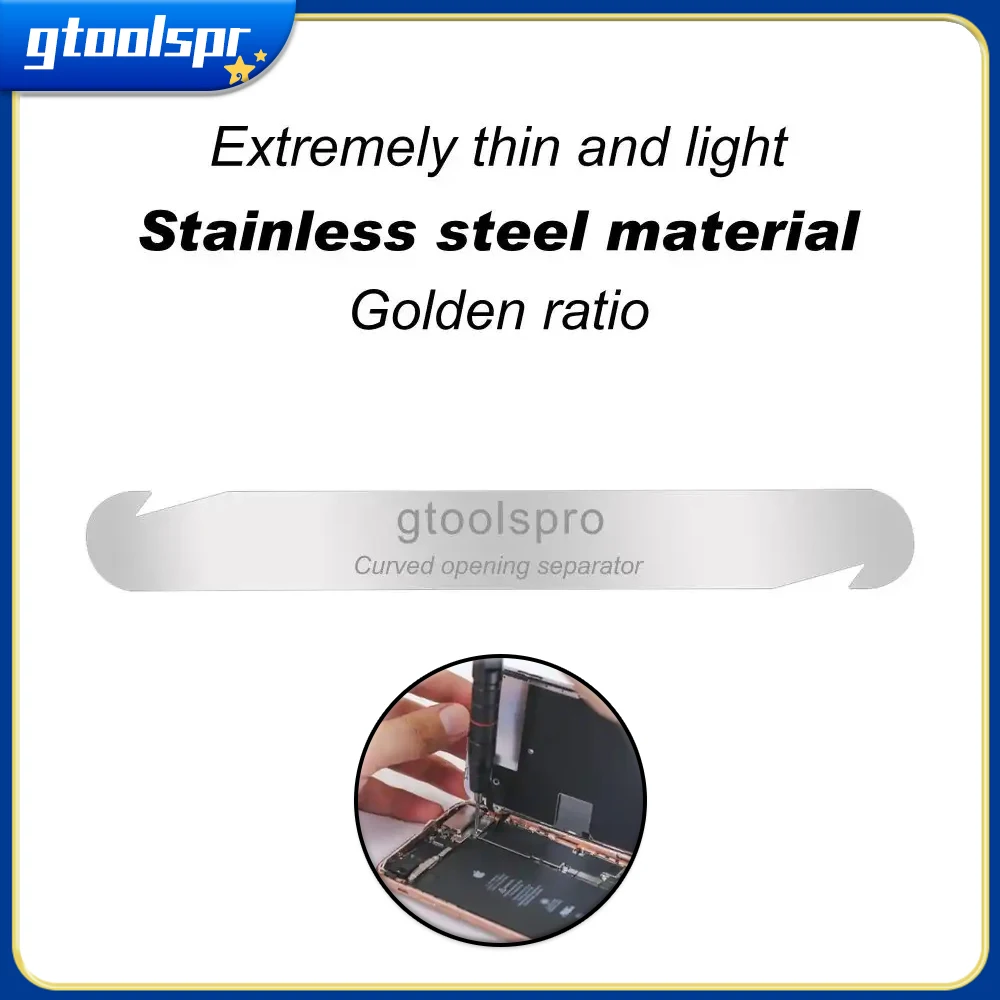 Gtoolspro G-013 Ultra-thin Curved Touch Screen Dismantling Double Hook Steel Prying Sheet Blades No Harm LCD Phone Opening Tool