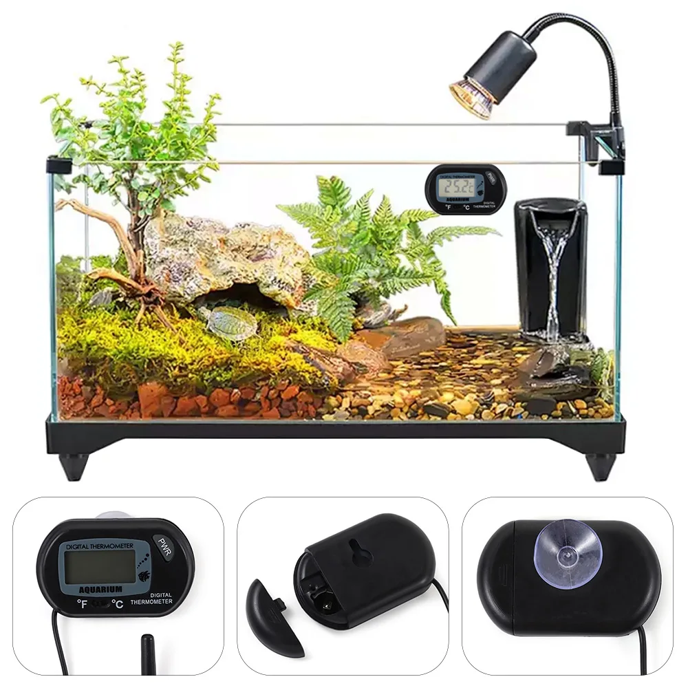 LCD Display Aquarium Thermometer Water-Resistant Sensor Prob