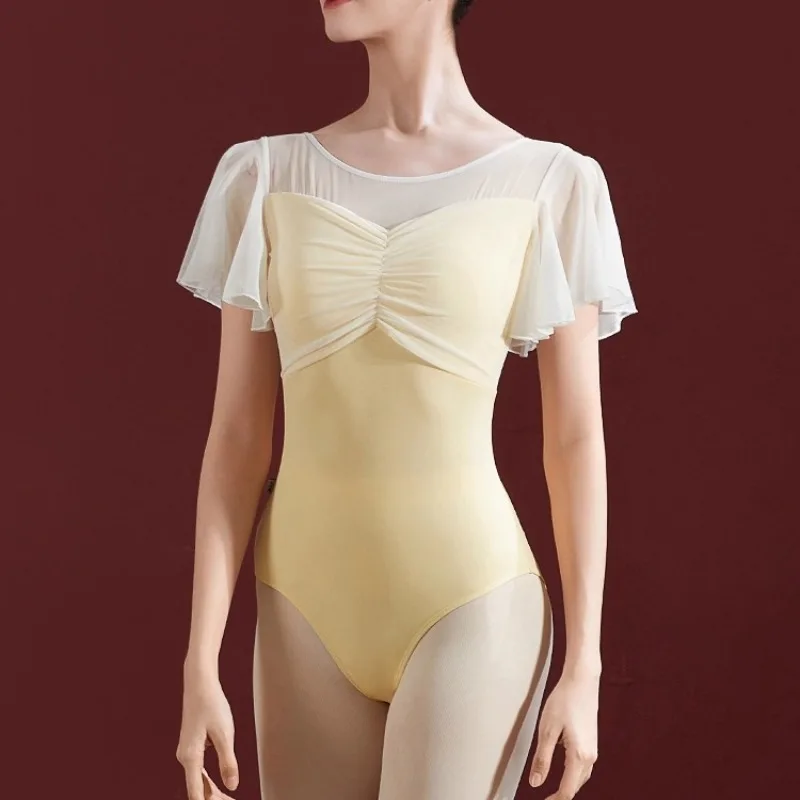 女性バレエボディスーツロンパースジャンプスーツトップレオタードダンス用大人女性シェイプウェアバレリーナクラシックコスチューム