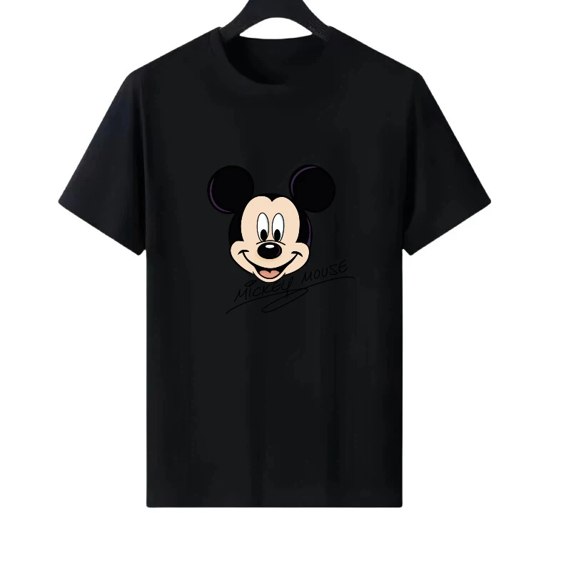 

Disney Mickey Mouse Avatar Pattern Woman Element Parent-Child Clothing Top Ladies Cheap Short Sleeves T-Shirt Men Sweatshirts