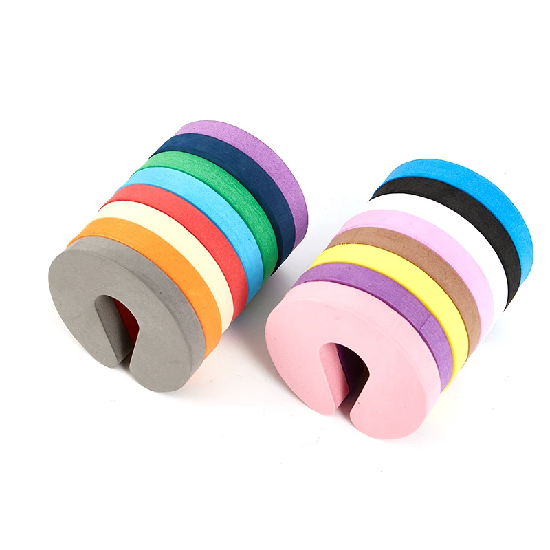 5PCS  Safety Finger Safe Soft Foam Door Stopper Locks For Children Protection EVA C Shape Security Cabinet Locks Door Clip
