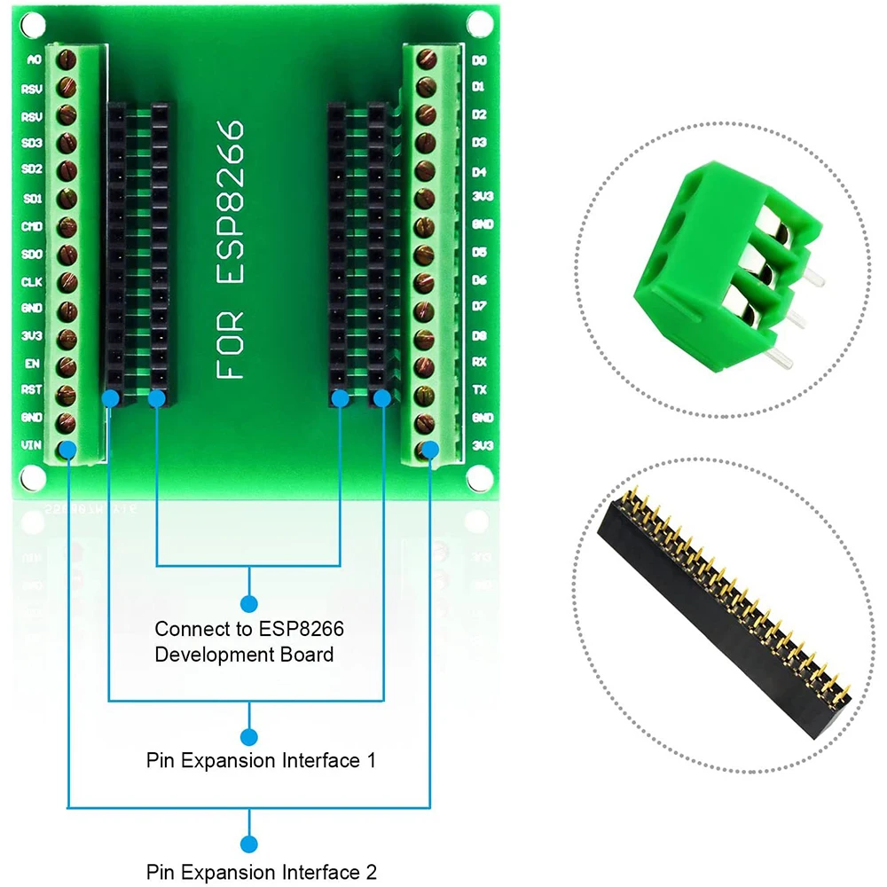 38Pin ESP32 Breakout Board for ESP32 Development Board 2.4 GHz Wifi Dual Core for Arduino GPIO 1 into 2 for MCU Board ESP8266