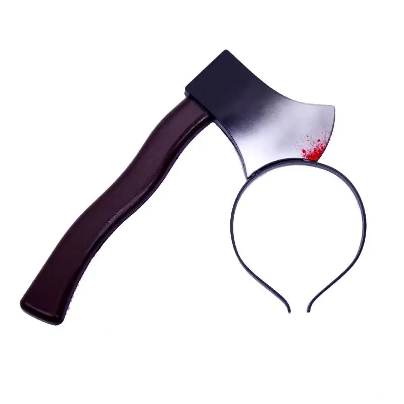 ที่คาดผมฮาโลวีน อุปกรณ์เสริมผม ของเล่นแกล้งคน ที่คาดผมรูปหัวขวานปลอม สำหรับงานปาร์ตี้แฟนซี อุปกรณ์เสริมผมรูปหัวขวานคม 3 มิติ สำหรับงานปาร์ตี้