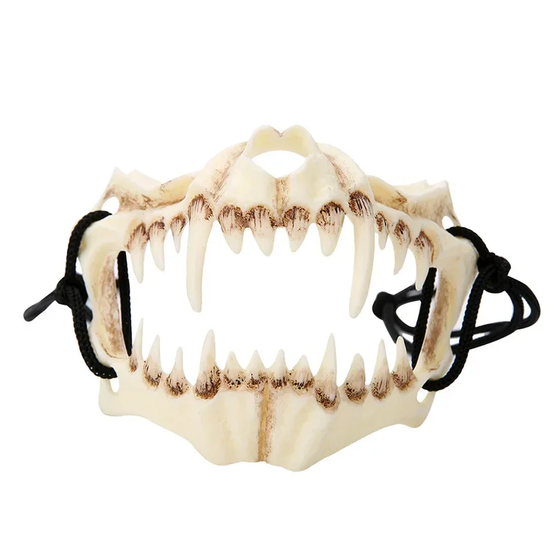 Japanse Anime Rol Mechanisch Snavelmasker Felle Monster Masker Tijger Schedel Half Gezichtsmasker Sci Fi Mechanische Monsters Cosplay Maskers