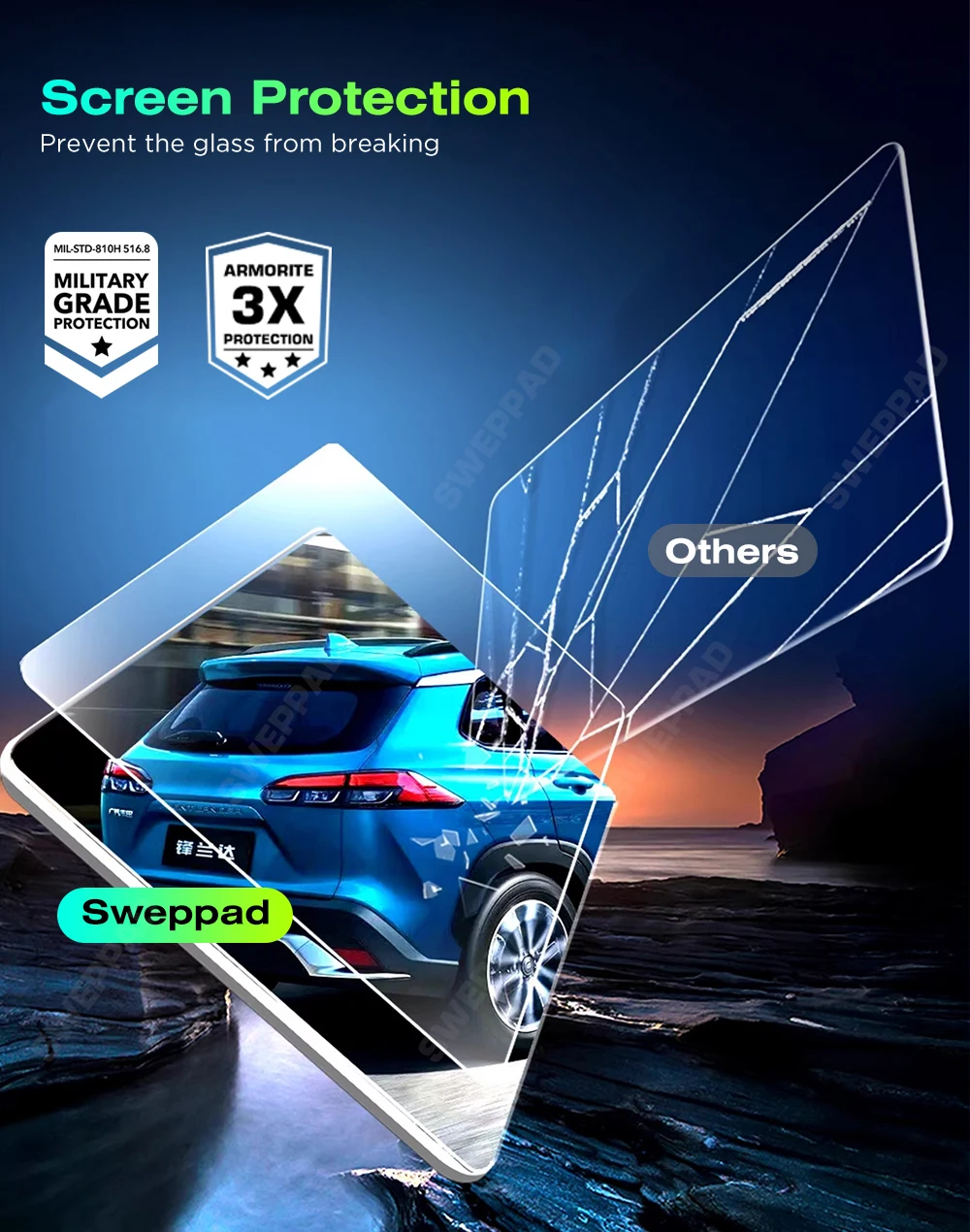 SWEPPAD Für Subaru Crosstrek 2026 2025 2024 Auto Navigation Gehärtetes Glas Display-schutzfolie GPS LCD Dash Board Bildschirm – Detail 9